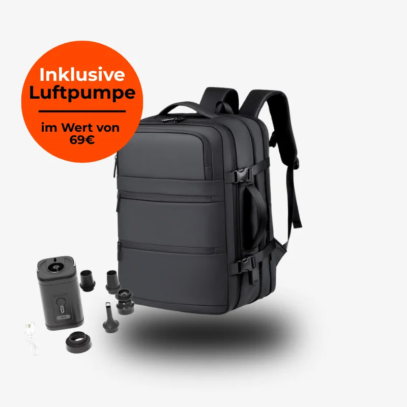 ONVOY Aero Vakuum-Rucksack in Schwarz von vorne